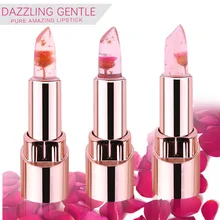 HengFang кристальная Золотая фольга цветок Желейная помада температурный меняющийся бальзам для губ длительная питательная увлажняющая косметика для губ