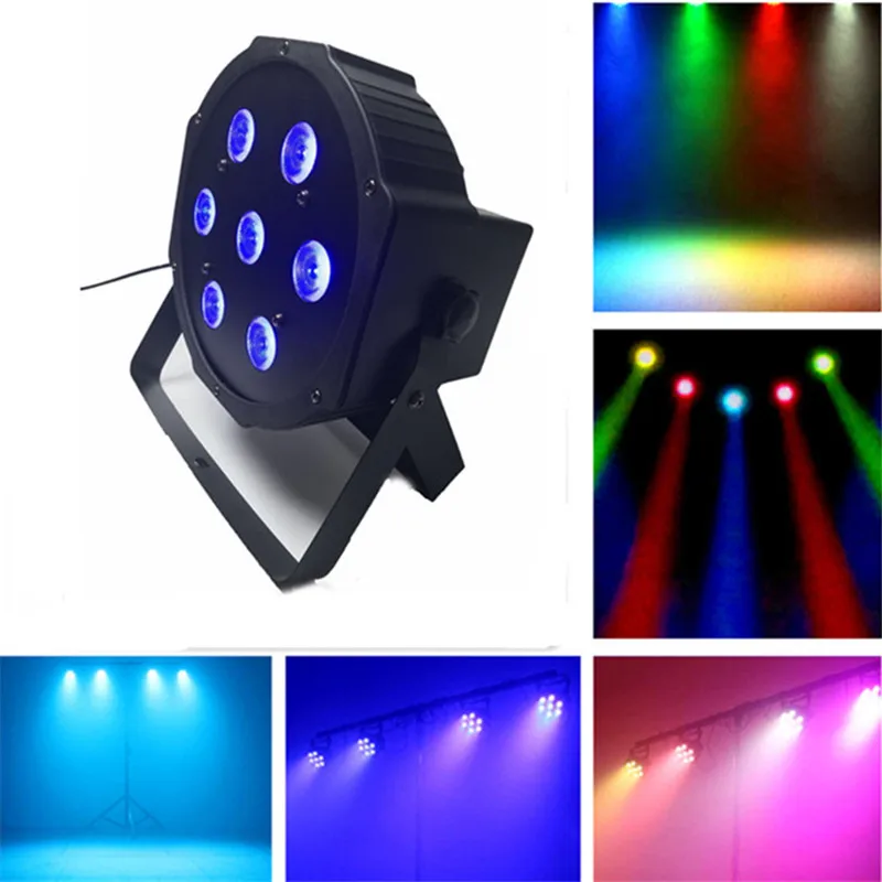 

25 Angle big lens 7x18W led Par lights RGBWA UV 6in1 flat par led dmx512 disco lights professional stage dj equipment