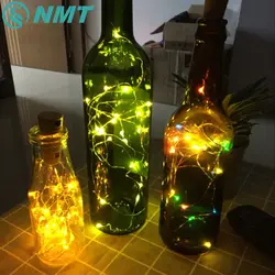 6 шт. 20 LED из пробки в форме бутылки Фиксаторы Лампы для мотоциклов Стекло вино серебро Медь строка Освещение Рождество огни партия