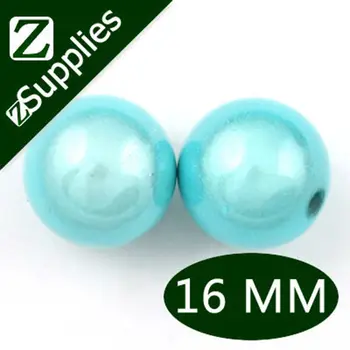 

16mm Sapphire Round Miracle Spacers Beads Hemisphere Gem Acrylic Base Covered