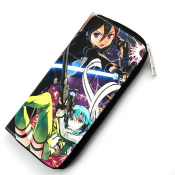 

Anime Sword Art Online Kirito Colorful Long Zip Wallet Asuna Shino Clutch Purse for Men Women