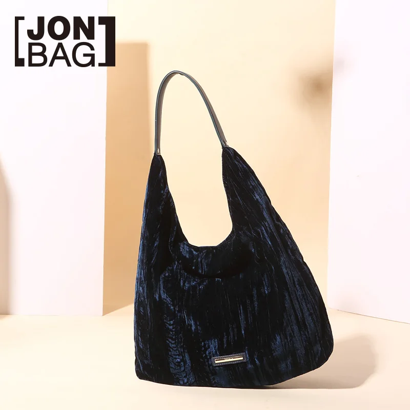 

JONBAG velvet bag new autumn and winter Korean version fashion all-match hand single shoulder large capacity bag