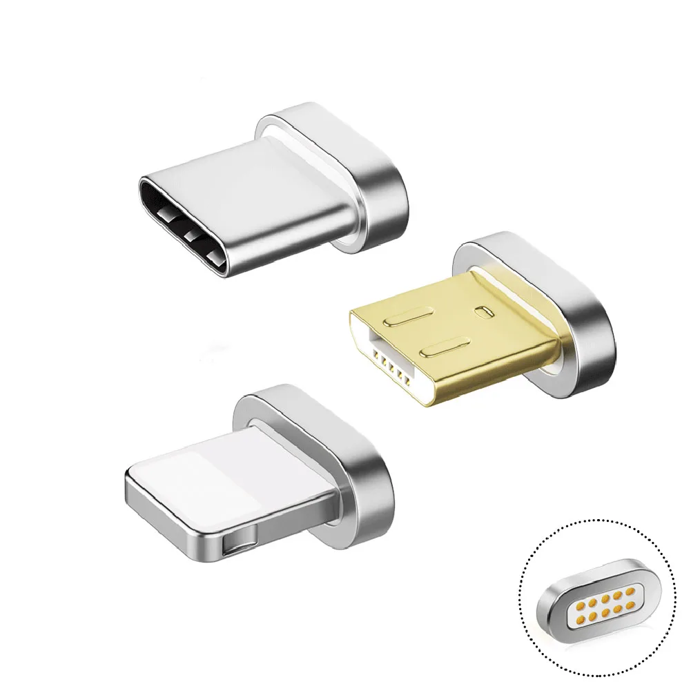 

High Quality Mini 8 Pins Type-C Micro USB Magnetic Adapter Fast Charging Connector for iPhone Android System Converters Supplies