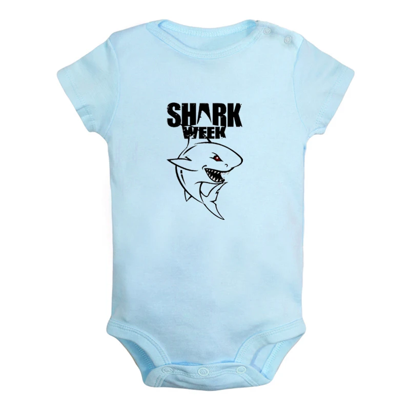 

Shark Week I Survived It Week Here's Shark Ferocious Shark Design Newborn Baby Outfits Jumpsuit Printing Infant Bodysuit Clothes