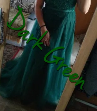 Элегантные платья невесты из тюля с коротким рукавом трапециевидной формы длиной до пола новые длинные женские вечерние платья LA02 - Цвет: Dark Green