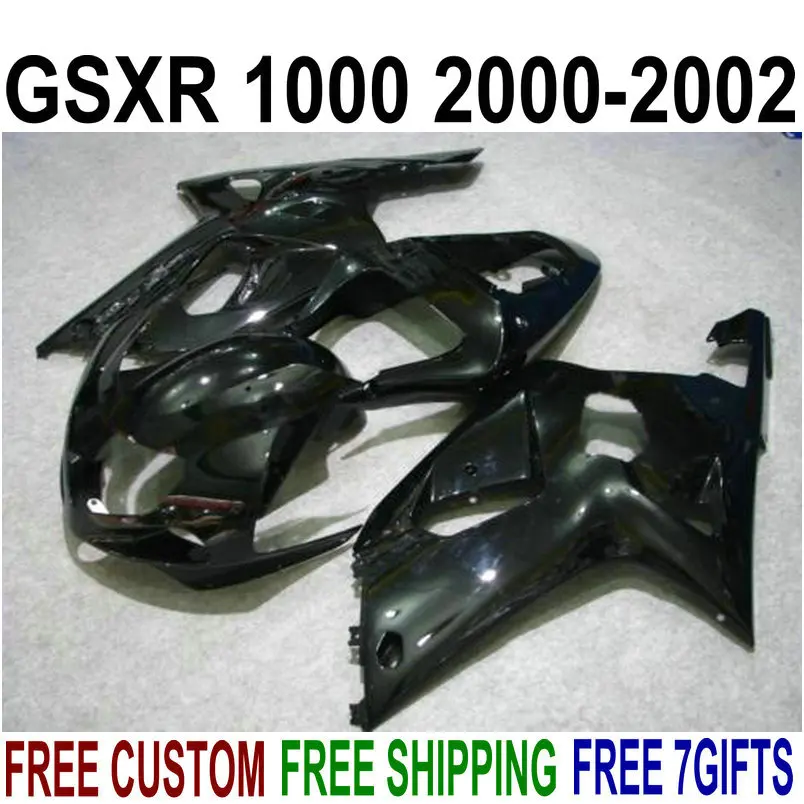 Компрессионный обтекатель мотоцикла для Suzuki gsxr1000 2000 2001 2002 глянцевый черный GSXR 1000
