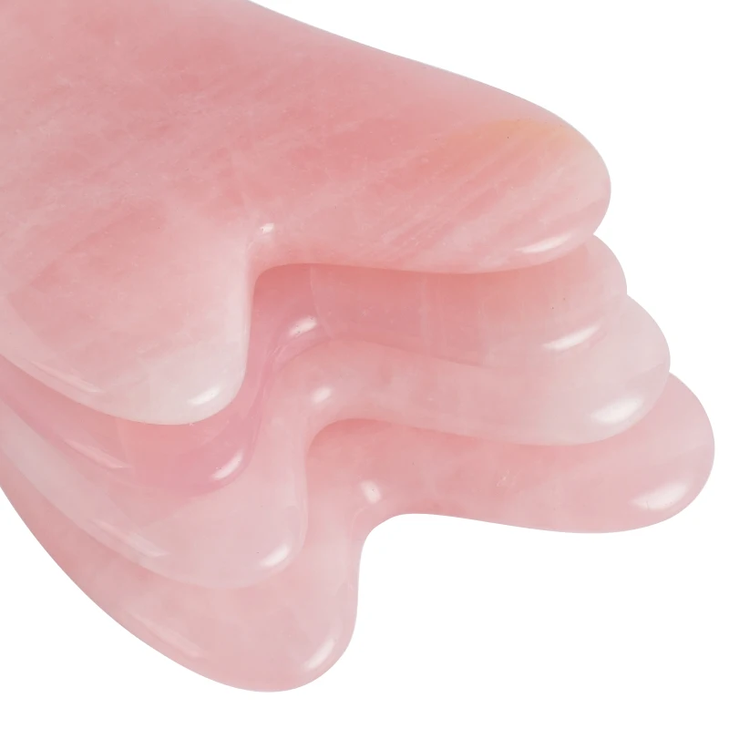 Face Jade Massager Scraper Natural Rose Quartz Gua Sha Scratch Acupuntura Point for Foot Back Head Neck Massage Stone Therapy