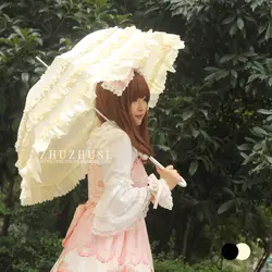 Мода 2016 г. принцесса кружево косплэй зонтик сводчатый бренд зонтики виниловые УФ Защита от солнца творческий Женщина Лолита стиль