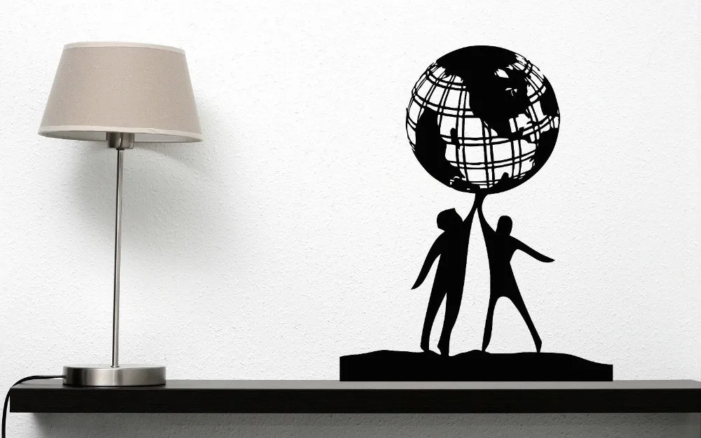 Free-mail-People-World-Friendship-Earth-Globe-Planet-Peace-Vinyl-Wall-Sticker-home-decor-Wall-Decal