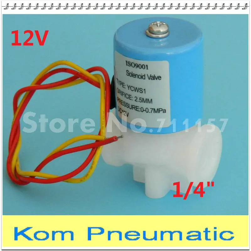 

1PC High Quality 2 Way Plastic Micro Solenoid Valve Water Dispenser 1/4" BSP 12v dc Flow Control For Water Purifier RO Machine