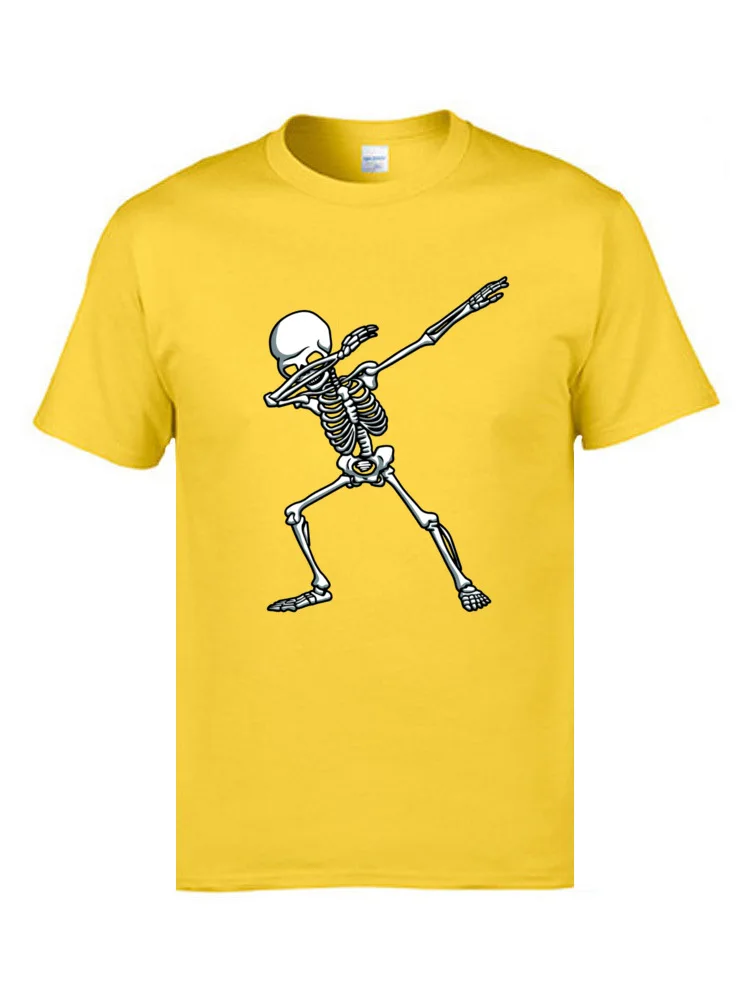 Casual Tees Slim Fit Round Collar Casual Short Sleeve 100% Cotton Adult T-Shirt Funny Tshirts Top Quality Dabbing Skeleton Dab Hip Hop Skull Shirts Kids Adult  10805 yellow