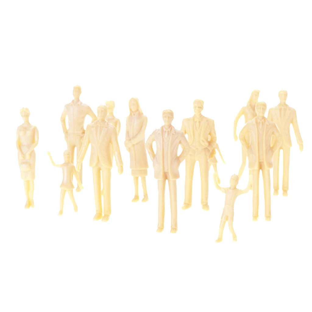 20Pcs Model People Architectural 1:30 Scale Unpainted Standing Figures for Miniature DIY Accessory