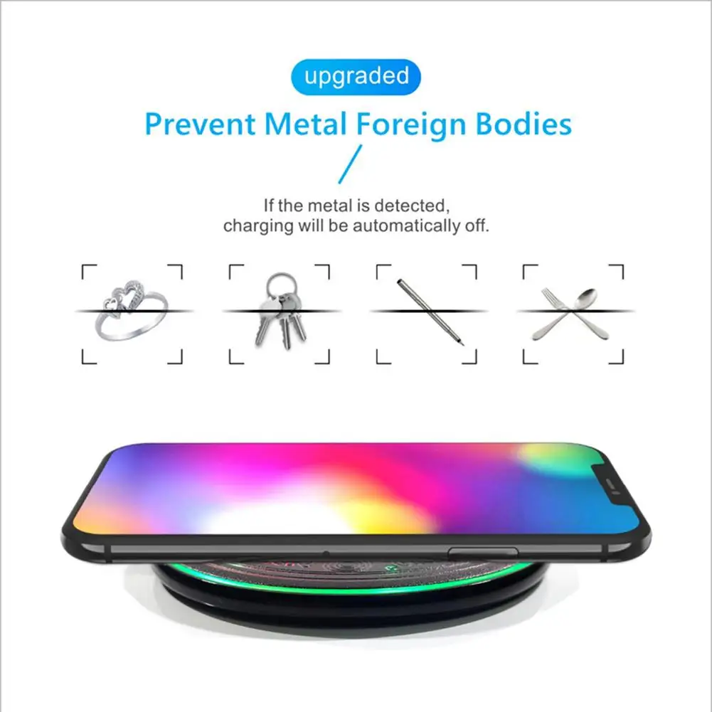 

Magic Wireless Charger Pad 10w Qi Fast Ultra Slim Music Charging Pad for Iphone X XS Max XR Phone Charger