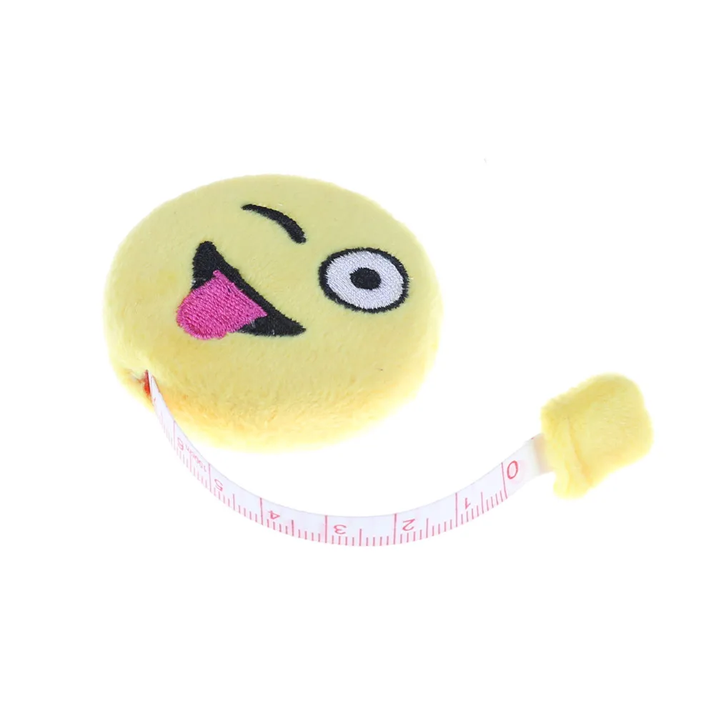 Cute Mini Portable plush Ruler Measuring Tool Kawaii emoji Measure Tape