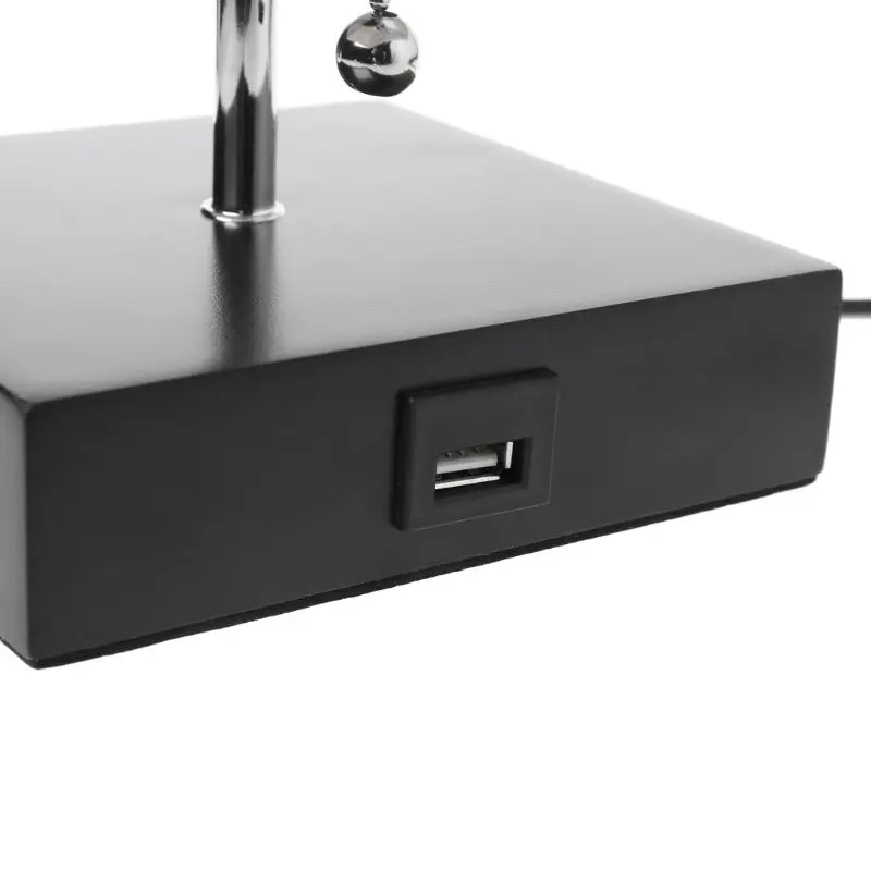 Прикроватная Настольная лампа с деревянным основанием USB портом и выключателем