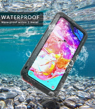 

LOVE MEI for Samsung Galaxy A70 Case Shock Dirt Proof Water Resistant Metal Armor Cover Phone Case for Samsung Galaxy A70