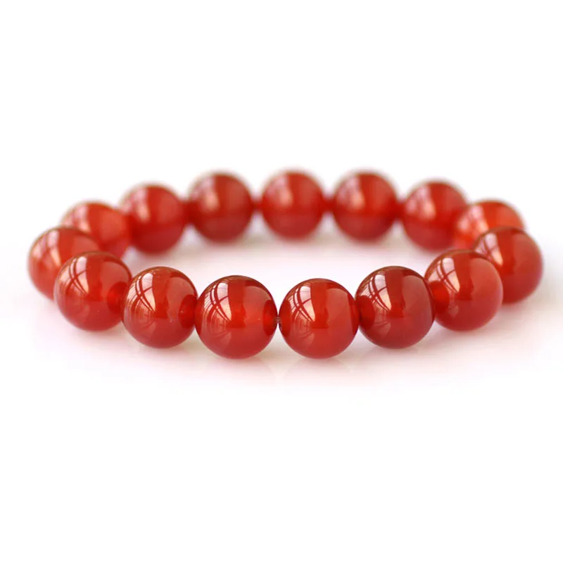 

4-18mm DIY Red Agates Beads Bracelets Natural Stone Beads Bracelets For Women Gift Trinket Elastic Stretch Cord Bangle