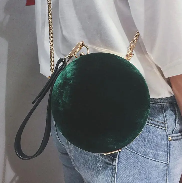 

New suede Sweet ladies wild Fashion Female Handbag Quality chain shoulder Messenger bag Round Female bag Mini Phone bag