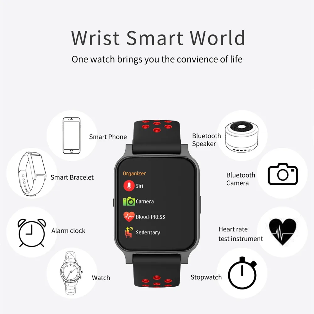 Умные часы Tz7 с Bluetooth умные голосовым помощником наручные тонометром для мужчин и