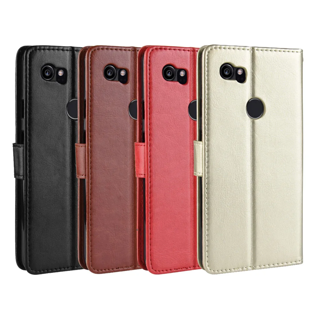 New For Google Pixel 2 XL Case XL2 Retro Wallet Flip Style Glossy PU Leather Phone Bag Cover Pixel2 6.3inch | Мобильные телефоны и