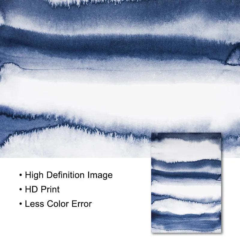 Темно-синие настенные художественные акварельные абстрактные картины печать на холсте плакат Настенные картины для гостиной украшение дома без рамки