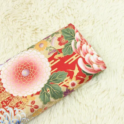 Полярд тонкий хлопок ткань японский мягкий бриз позолоченный цветочный принт ручной работы DIY мешок одежды ткань хлопок T488 - Цвет: red