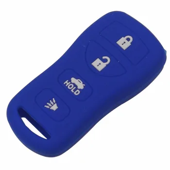 Keyforkess portachiavi in Silicone con chiave a distanza a 4 pulsanti per Nissan Armada Sentra 350Z Altima Maxima Infiniti Cover in gomma - Jingyuqin portachiavi in Silicone con chiave a distanza a 4 pulsanti per Nissan Armada Sentra