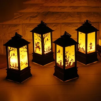 

2019 Halloween Vintage Pumpkin Castle Pendant Lamp Party Decoration LED Lantern Party Festival Supplies Pendant