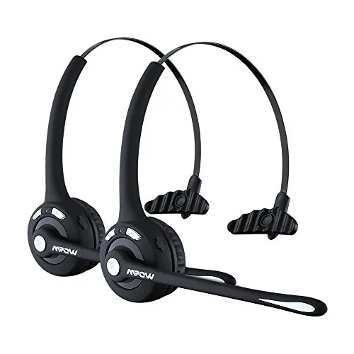 

Over-the-Head Driver's Rechargeable Wireless Bluetooth Headset with Microphone Noise Cancelling / 13 Hours Talking Time