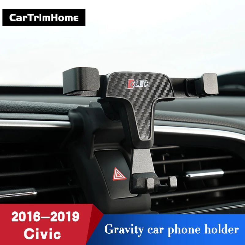 Black Car Air Vent Mount Adjustable Phone Holder Stand For Honda Civic 2016-2019