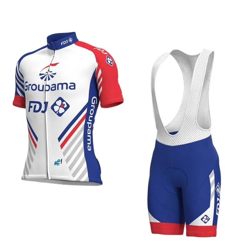 

2019 Pro team groupama FDJ cycling jerseys set Bicycle maillot breathable Ropa Ciclismo MTB Short sleeve bike cloth 3D GEL