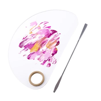 

Cosmetic Foundation 1 Set Blending Pigment Spatula Transparent Nail Art Palette Beauty Tools Pallet Supplies Acrylic