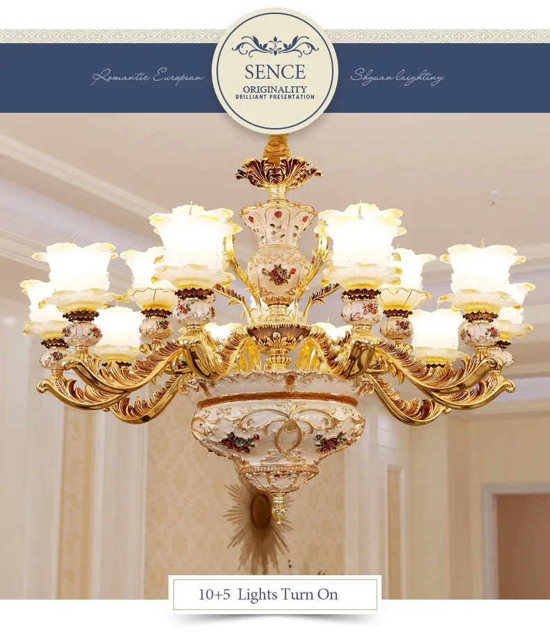 Роскошный европейский стиль люстры гостиная лампа вилла освещение лобби отеля французская люстра цветок прозрачный стеклянный плафон светодиодный