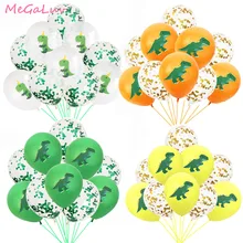 Balões de látex de dinossauro, balões de confete de dinossauro para festa de aniversário, festa, decoração de festa, balões de animais da selva com 10 peças
