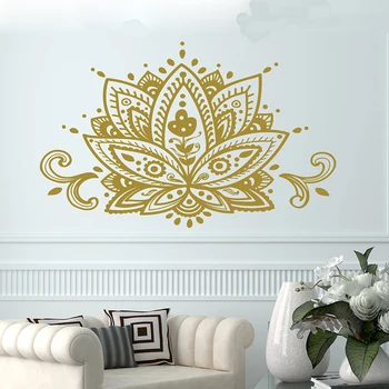 

YOYOYU Mandala Vinyl Wall Stickers Lotus Flower Namaste Bohemian Removeable Decal Yoga Bedroom Home Decoration ZX375