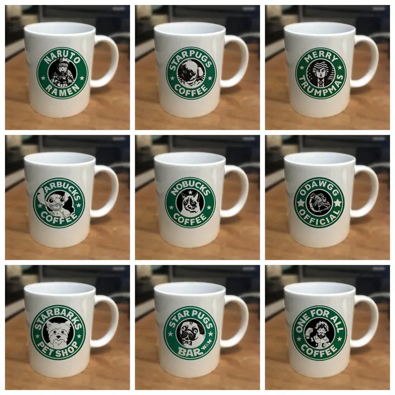 

Fashion Design White Ceramic Coffee Mug With Naruto Star Wars Animal Figure Milk Tea Cup For Kids Christmas Gift 12 Styles