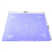 60*50 cm extra große größe lebensmittelqualität silikon matte pad, befestigen skala teig kneten matte, gebäckwerkzeug langlebige matte silikon
