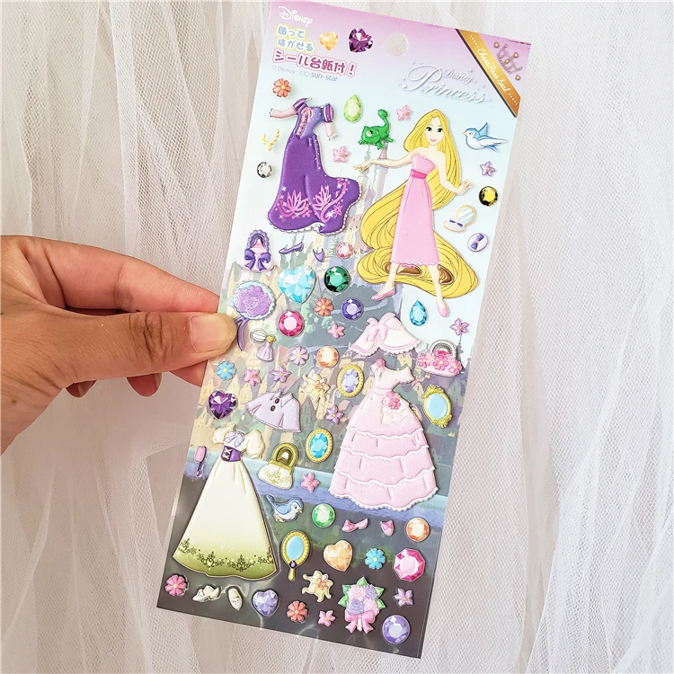 Дисней мультфильм DIY одеваются стикер Минни Маус 3D стикер принцесса одежда матч стикер девушка подарок красота ролевые игры игрушка