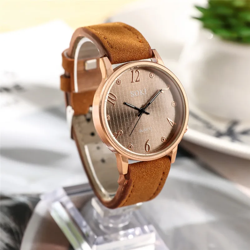 Fashion women watches top brand luxury ladies watch Leather Band Analog Quartz Round Wrist Watch clock relogio feminino J20 (6)