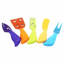 Goldbaking Нержавеющая сталь сыра, ножи со смайликом Форма резки сыра Ножи многоцветные сыр резак 5 шт. набор