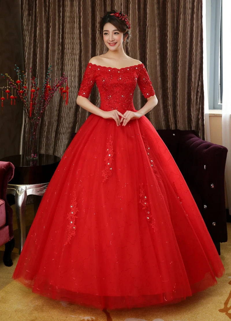 Gaun Pengantin Warna Merah Marun