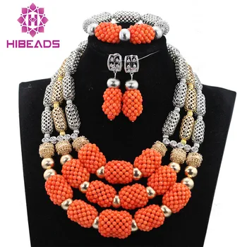 

Exclusive Mix Color Wedding Coral Beads Jewelry Set Chunky Bib Bridal Coral Necklace Set Occassions Free Shipping CNR783