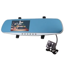 Dual Camera Full HD 1080P Car DVR Black Box Rearview Mirror with Reverse Rear View Parking Camera Motion Detector G Sensor