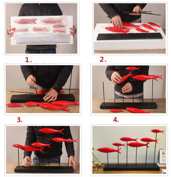 Домашний офис смола Группа рыбы модель украшение ручной работы украшение творческая современная в стиле минимализма Гостиная ТВ Кабинет Настольная фигурка