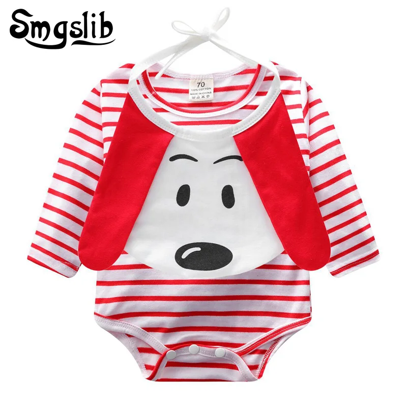 Smgslib baby clothing dog cartoon baby boy summer clothes long sleeve