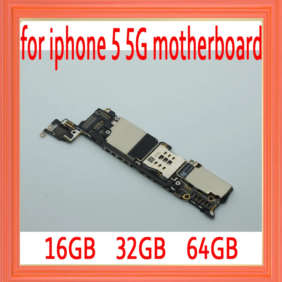 

100% Original unlocked for iphone 5 5G Motherboard with IOS System,for iphone 5 Logic board with Full Chips,16gb / 32gb / 64gb