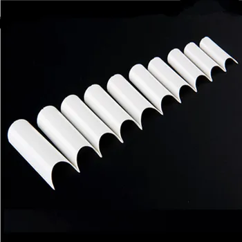 

Makartt 50packs/lot 500pcs/pack White Nail Art C Tips French Acrylic C Curve False Nails fake Tips 10 Sizes A0019XX