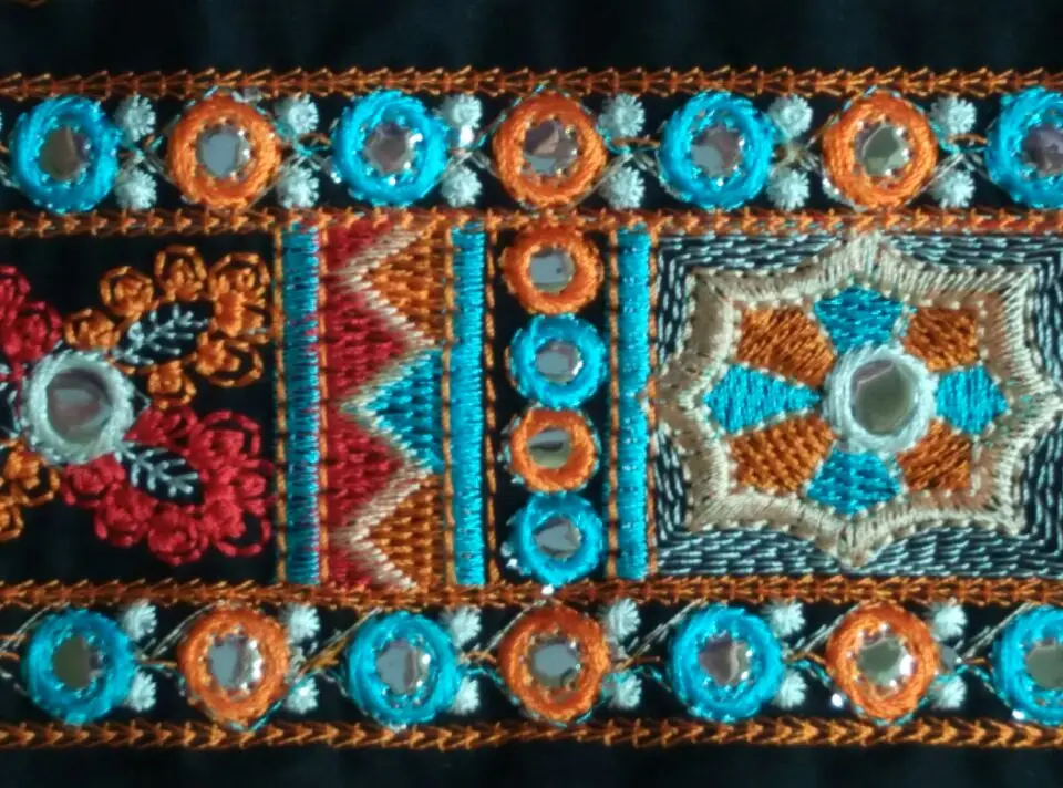 Miao вышивка крестиком зеркальная Вышивка Ткань кружевная отделка 9 см джинсовое платье лента тесьма этническое племенное непальское, индийское Бохо цыганское