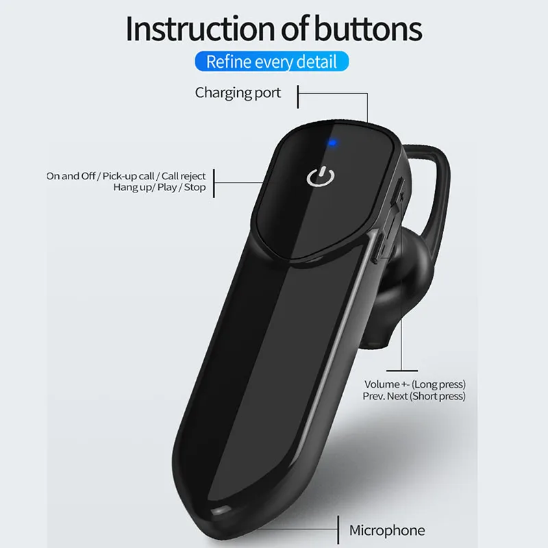 MOUSEMI Bluetooth наушники с микрофоном свободные руки беспроводные Спортивные