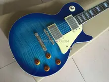 Hot selling!!! best quality ! new hot sell blue GUITAR TIGER FLAME electric guitar with CHROME HARDWARE : image Hot selling!!! best quality ! new hot sell blue GUITAR TIGER FLAME electric guitar with CHROME HARDWARE
